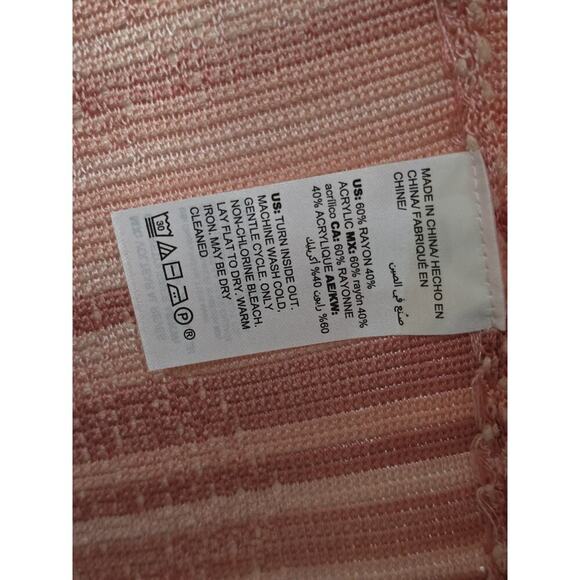 Chico’s Shades Of Pink Stripe Floral Embroidered Striped Jacquard Cardigan Small - Picture 7 of 8